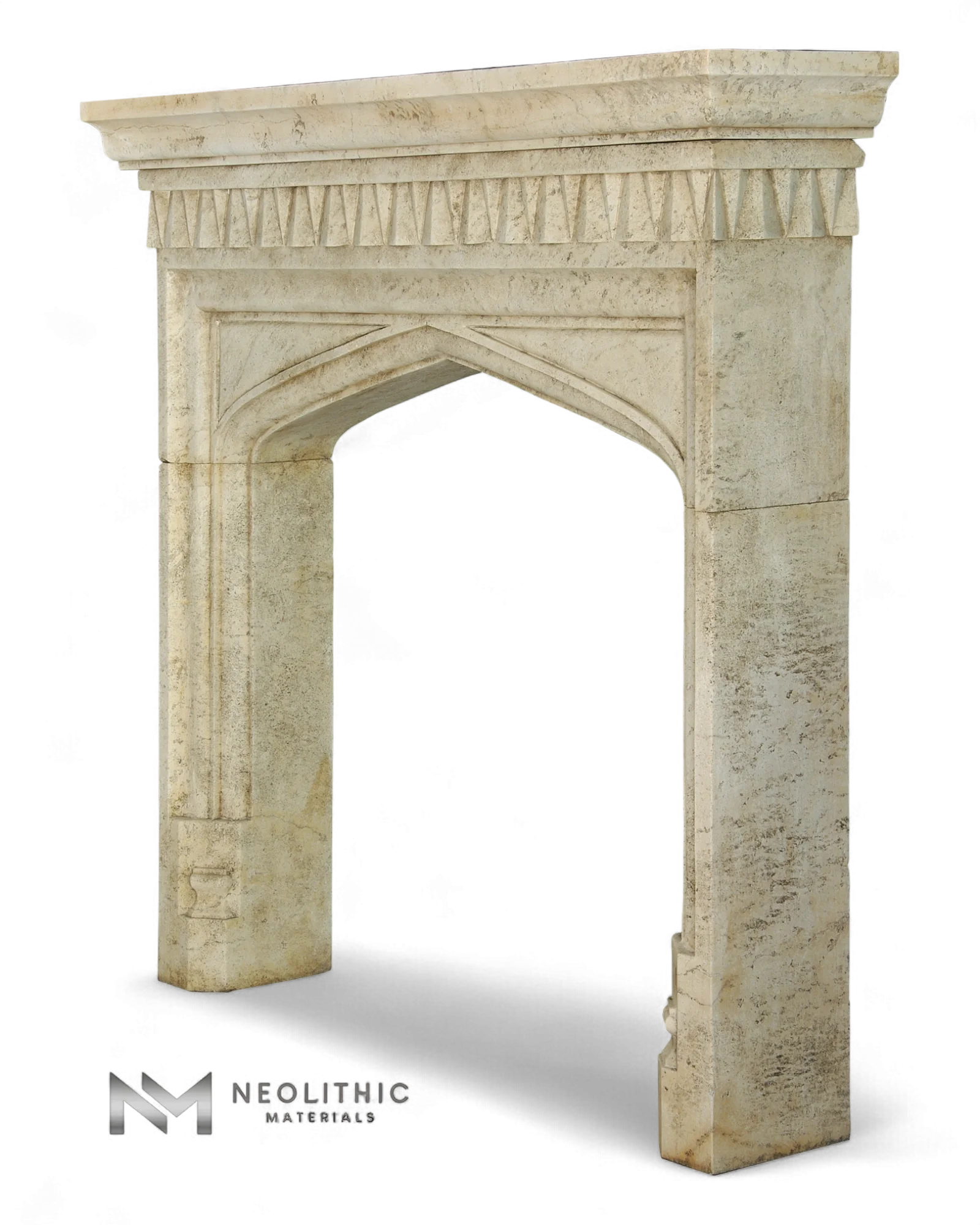Limestone Fireplace Mantel - Image 2